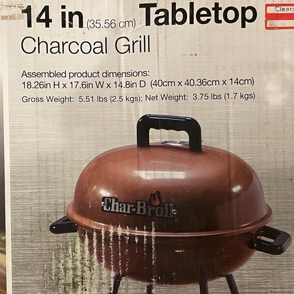 NIB Char-Broil 14” tabletop charcoal grill (FINAL PRICE) - Picture 10 of 14
